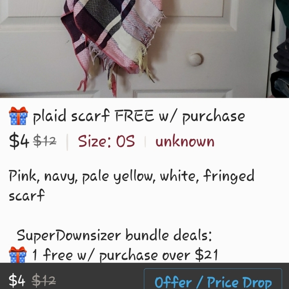 🎁 plaid scarf FREE w/ purchase - Picture 4 of 4